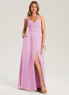 Azazie Terese Suknie dla druhen Linia A Pofałdowany Szyfon Do ziemi Sukienka image6