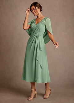 Azazie Forums Mother of the Bride Dresses Matcha A-Line Lace Dress image3