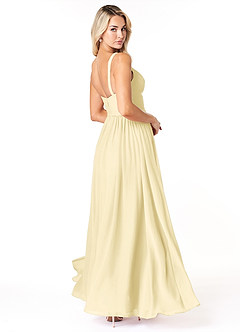 Azazie Chanel Bridesmaid Dresses Lemon Sorbet A-Line Pleated Chiffon Dress image5