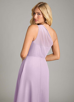 Azazie Phaedra Brautjungfernkleider A-Linie One-Shoulder Chiffon Kleid Frostiges Flieder image14