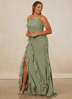 Christian Siriano Bridal for Azazie 1006 Bridesmaid Dresses Pistachio Mermaid Ruched Chiffon Dress image11