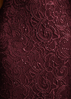 Azazie Harrison Moeder van de bruid jurken Zeemeermin Jurk van Kant Geplooid Cabernet image6