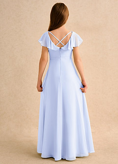 Azazie Nari Girls Formal Flower Girl Dresses Lavender A-Line with Sleeves Chiffon Dress image7