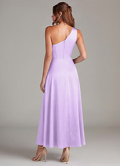 Azazie Brooke Suknie dla druhen Linia A Jedno ramię Satyna elastyczna Długość kostki Sukienka image7