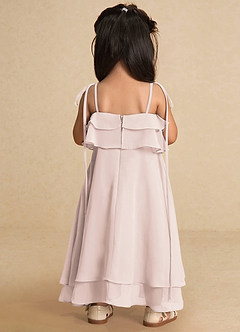 Azazie Temi Flower Girl Dresses Rose Petal A-Line Spaghetti Strap Chiffon Dress image9