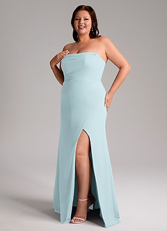 Azazie Leonis Bridesmaid Dresses Mist Sheath Strapless Chiffon Convertible Dress image13