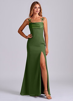 Azazie Amithy Final Sale Black Mermaid Pleated Chiffon Dress image4