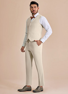 front William Tan Comfort Blend Suit Vest