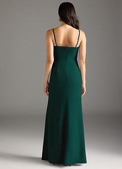 Azazie Rhoda Bridesmaid Dresses Pine Sheath Pleated Stretch Crepe Dress image6