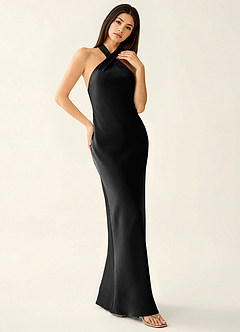 Manllanda Black Bows Satin Vacation Dress image3
