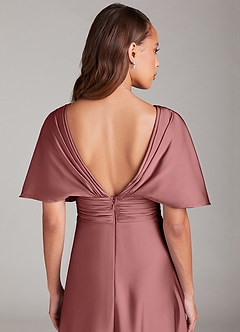 Azazie Pamela Brautjungfernkleider A-Linie Plissee Stretch-Satin Kleid Amethyst image6