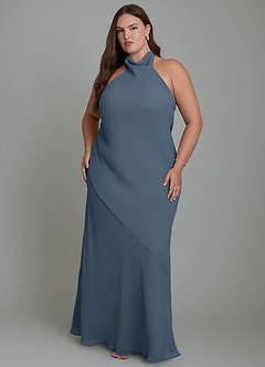 Azazie Velli Bridesmaid Dresses Neptune Mermaid High Neck Chiffon Dress image8