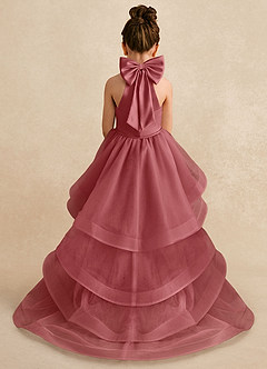 Azazie Bev Flower Girl Dresses Antique Rose A-Line Convertible Tulle Dress image1