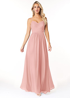 Azazie Lisbon Final Sale Rosette A-Line Sweetheart Neckline Chiffon Dress image5