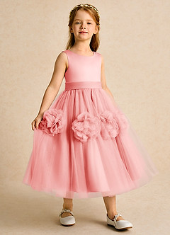 Azazie Vola Flower Girl Klänningar Klänning Balklänning i Tyll Ärmlös image3