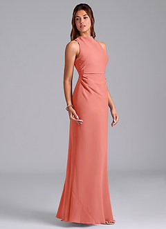 Azazie Evadne Suknie dla druhen Osłona Pofałdowany Szyfon Do ziemi Sukienka image4