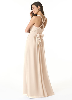Azazie Olani Bridesmaid Dresses White Alabaster A-Line Off the Shoulder Chiffon Convertible Dress image3