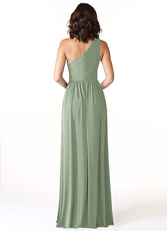 Azazie Jasna Bridesmaid Dresses Agave A-Line One Shoulder Luxe Knit Dress image2