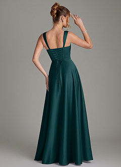 Azazie Azaria Robes de demoiselle d'honneur Robe Trapèze en Satin extensible Corset Vert Pin image5