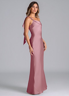 Azazie Driea Bridesmaid Dresses Vintage Mauve Mermaid One Shoulder Stretch Satin Dress image4