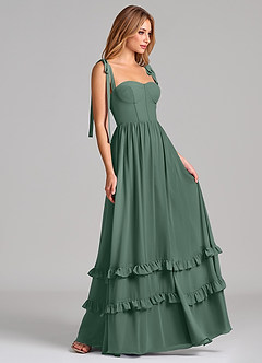 Azazie Anastacia Bridesmaid Dresses Sea Moss A-Line Sweetheart Neckline Chiffon Dress image3