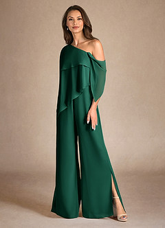 Azazie Halima vestidos de madre de la novia Vestido de Esmeralda de Gasa de Mono/Traje de pantalón con Corte Lateral image6