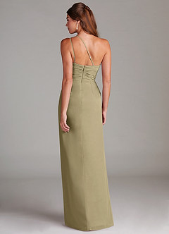 Azazie Eren Brautjungfernkleider Etui One-Shoulder Chiffon Kleid Moosgrün image7