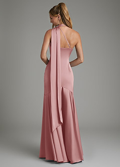 Azazie Amara Bridesmaid Dresses Dusty Rose Mermaid One Shoulder Stretch Satin Dress image2