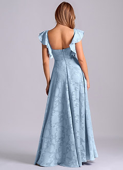 Azazie Leilani Robes de demoiselle d'honneur Robe Trapèze en Blumen-Burnout Encolure en Forme de Cœur Bleu Ciel image2