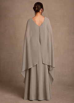 Azazie Liddie vestidos de madre de la novia Vestido de Gris Pardo de Gasa de Corte en A con Plisado image4