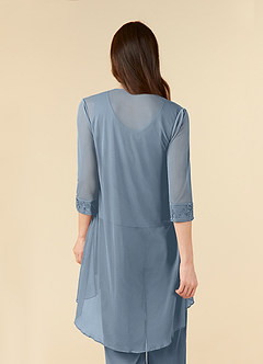 Azazie Frances Kleider für die Brautmutter Overall/Jumpsuit Schaufel Gittergewebe Kleid Staubblau image6