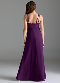 Azazie Leo Junior Grape Mermaid Pleated Chiffon Dress image2