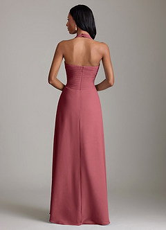 Azazie Clarisa Vestidos de damas de honor Vestido Merlot de Gasa de Línea A con Plisado image2
