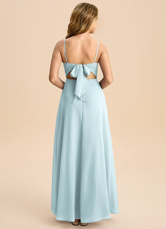 Azazie Shale Junior Mist A-Line Bow Chiffon Dress image1