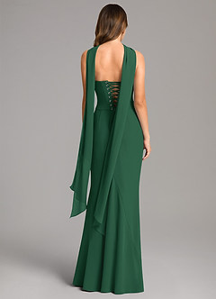 Azazie Sorrel Bridesmaid Dresses Dark Green Mermaid Corset Chiffon Dress image5