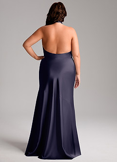 Azazie Lorena Bridesmaid Dresses Stormy Mermaid Pleated Stretch Satin Dress image8