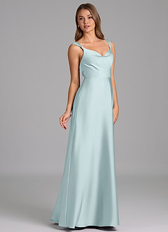 Azazie Beatrice 신부 들러리 드레스 A라인 스윗하트 네크라인 스트레치 새틴 바닥 길이 드레스 image5