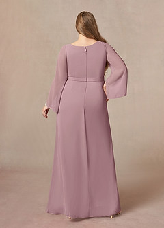 Azazie Belinda Mother of the Bride Dresses Dusty Rose A-Line V-Neck Pleated Chiffon Dress image7