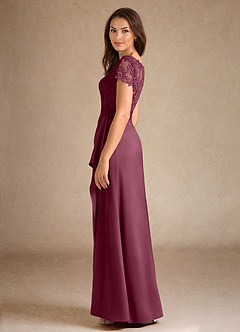Azazie Santa Ana Mère de la mariée Robes Robe Trapèze en Satin extensible Dentelle Mûre image5