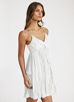 front Pleated Babydoll Slip Dress