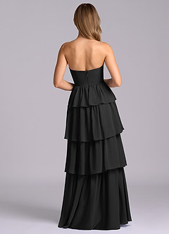 Azazie Faye Bridesmaid Dresses Black A-Line Sweetheart Neckline Chiffon Dress image7