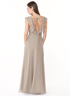 Azazie Yoko Bridesmaid Dresses Frost A-Line Ruched Chiffon Dress image2