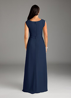 Azazie Bettina Mother of the Bride Dresses Dark Navy A-Line Lace Chiffon Dress image6
