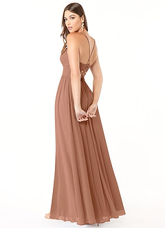 Azazie Aaida Bridesmaid Dresses Bronzer A-Line Corset Chiffon Dress image5