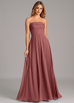 Azazie Lucienne Brautjungfernkleider Wandelbar A-Linie Schulterfrei Chiffon Kleid Amethyst image3