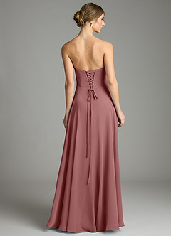 Azazie Ayla Abiti da Damigella Abito A-Line in Chiffon Scollo a Cuore Rosa Del Deserto image4