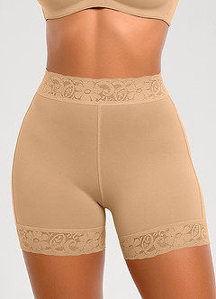 front Lace High Waist Tummy Control Butt Lifting Shapewear Shorts