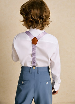 front Matching Color Boy's Matte Satin Suspenders