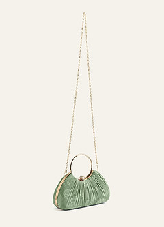 front 매칭 컬러 플로럴 번아웃 플리츠 핸드백