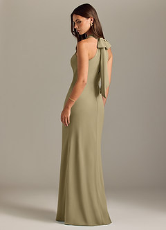 Azazie Doretta Bridesmaid Dresses Moss Green Mermaid Pleated Chiffon Dress image7